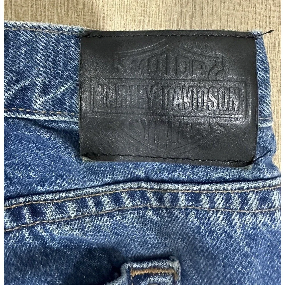 Harley Davidson Men's Wide Straight Leg Denim Jeans Size 38 x 30